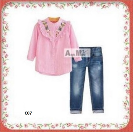 setelan pink jeans anak cewek
